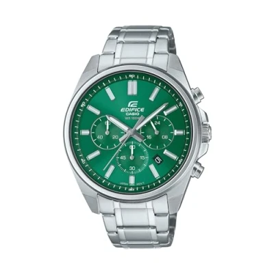 Image of Casio Edifice Chronograph Date Indicator Watch EFV650D 3AV, Silver, bracelet