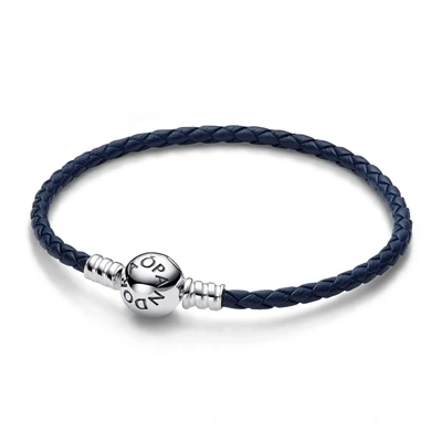 Image of Pandora Moments Bracelet 592790C01 S2 blue leather