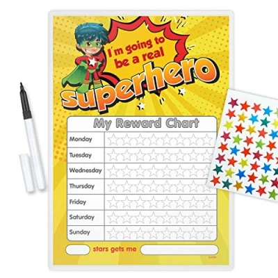 Image of Superhero Boy Reward Chart SUPBR (Including FREE pen and star stickers)