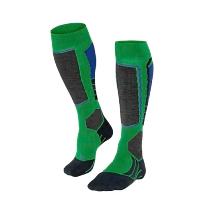Image of FALKE Men&#039;s SK2 Intermediate M KH Wool Warm Thick 1 Pair Skiing Socks, Green (Grassgreen 7014), 5.5 7.5