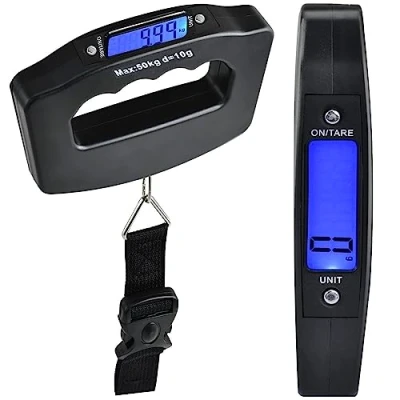 Image of ZENO Luggage Scale Digital Suitcase Weighing Scales Handheld &amp; Portable Travel Electronic Baggage for Travelling 50KG Black