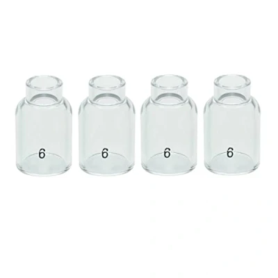Image of RIVERWELD Clear Quartz Nozzle 53N60#6 Glass TIG Cup 53NQ60 6# 32.5mm for SR WP 9 17 18 20 25 26 Welding Torches 4pk