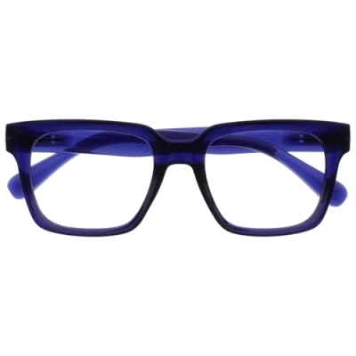 Image of OPULIZE ERA Blue Light Glasses Clear Lens Anti Reflective and Glare UV400 Protection Oversized Frame Computer Screen Indigo Men Women +0.00