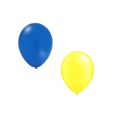 Image of Toyland® 30 UKRAINE Latex Balloons Blue &amp; Yellow 12&quot; Metalic