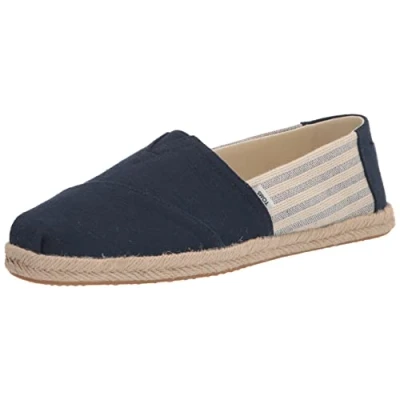Image of TOMS Alpargata Vegan Espadrilles, Women&#039;s, Size: 3, Navy Cotton