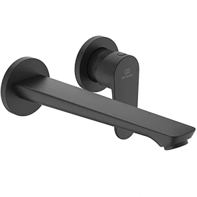 Image of Ideal Standard BD133XG Cerafine O Wall Mounted washbasin Mixer tap, Silk Black, Ausladung 224mm