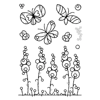 Image of Woodware Francoise Collection Garden Border Clear Stamp Set, 6 x 4 inches