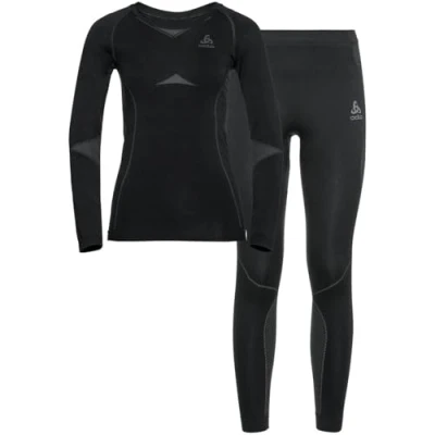 Image of Odlo Fundamentals Performance Warm Women&#039;s Functional Underwear Set, Black Graphite Grey, L