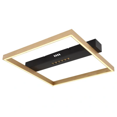 Image of Luffy 40cm Integrated LED Semi Flush Ceiling Light Matt Black Square 3000K