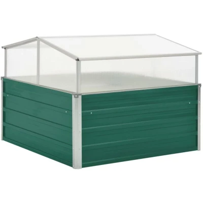 Image of vidaXL Greenhouse Green 100x100x77 cm Galvanised Steel