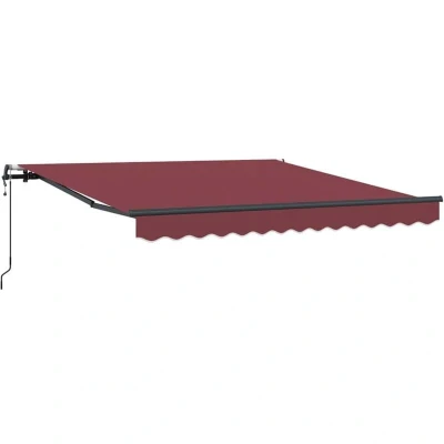 Image of Vidaxl Automatic Retractable Awning Burgundy 300x250 cm