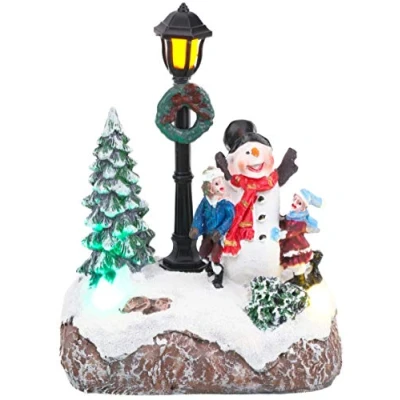 Image of Christmas Concepts® 5&quot;/ 13cm LED Light Up Scene (Snowman &amp; Children) Recommended Use Decoration