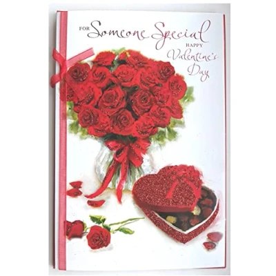 Image of Someone Special Valentine Card Roses Bouquet SIMON ELVIN 23cm x 15.5cm (9&quot; x6&quot;) Va