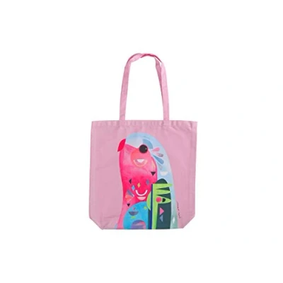 Image of Maxwell &amp; Williams Pete Cromer Large Tote Bag, Parrot Print, 100% Cotton, 42 x 41 cm