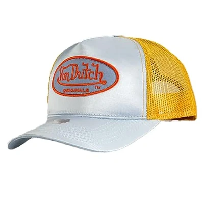 Image of Von Dutch Originals Trucker Cap Cary Light Blue/Gold, One Size