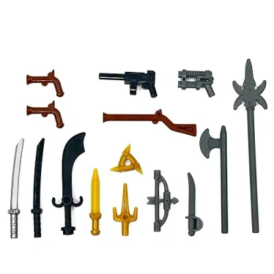 Image of Authentic LEGO Minifigure Parts Weapons Accessories (15 Parts) by