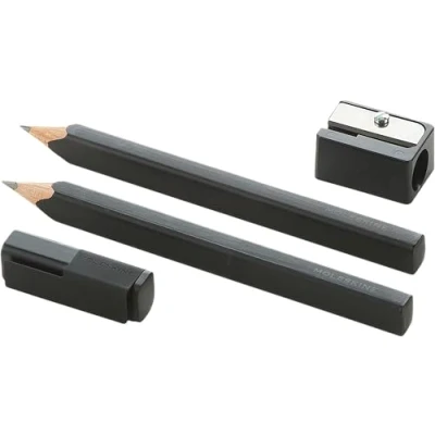 Image of Moleskine Black Pencils 2 Pencils, Cap and Sharpener