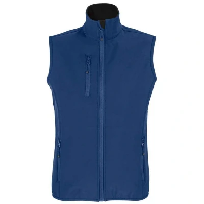 Image of SOLS Womens/Ladies Falcon Softshell Recycled Body Warmer (Abyss Blue) Size Medium