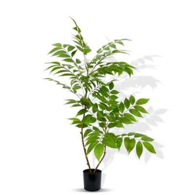 Image of Crystals Decorative Artificial Flora Small Plants in Pots Fake for Indoor Decor Faux Bathroom (85CM Soapberries)