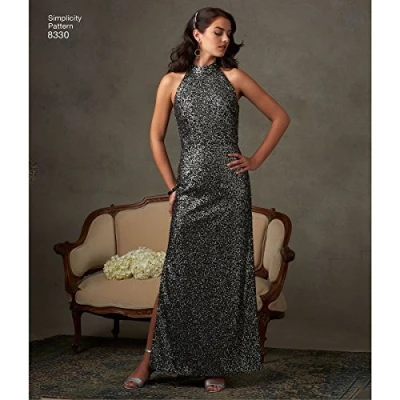 Image of Simplicity Pattern 8330 P5 (12 14 16 18 20) Misses&#039; Dress with Skirt and Back Variations, Paper, White, 22 x 15 1 cm