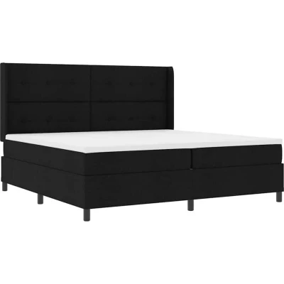 Image of vidaXL Box Spring Bed with Mattress &amp; LED Black 200x200 cm Fabric