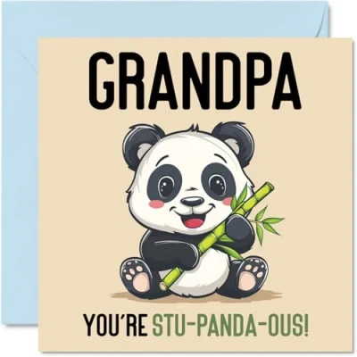 Image of Birthday Cards for Grandpa Stu Panda ous Funny Happy Card from Grandson Granddaughter, Gifts, 145mm x Joke Greeting Men Him