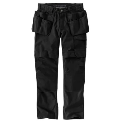 Image of Carhartt Men&#039;s Steel Rugged Flex Relaxed Fit Ripstop Double front Cargo Multi pocket Work Pant, Black, 34W / 32L