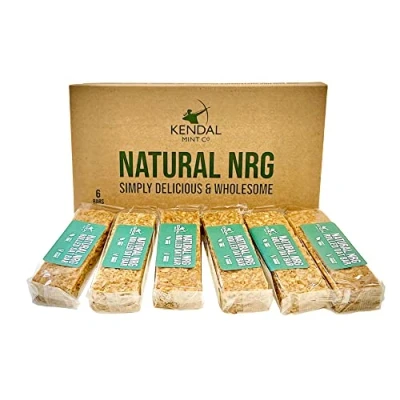 Image of Natural Rolled Oat Energy Bar Flapjack Oats &amp; Syrup, High Energy, Protein, Vegan, Baked Fresh (6 Bars, Oats)