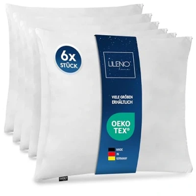 Image of LILENO HOME Microfibre cushion 80 x cm deluxe (1200 g filling) [set of 6] washable up to 95 degrees with zip pillow as filling for bed decorative sofa