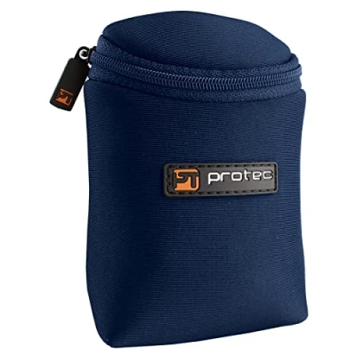Image of Protec Trumpet/Small Brass Multiple (3 Piece) Neoprene Mouthpiece Pouch with Zipper Closure Blue (Model N219BX)