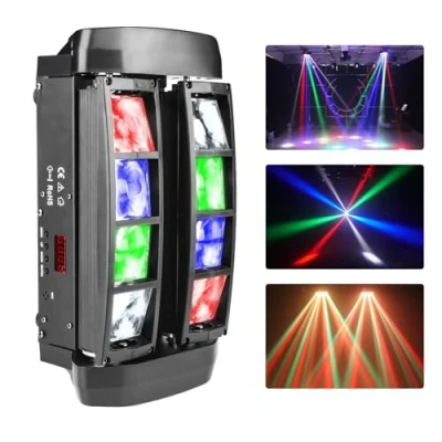Image of Disco Lights Rainbow Dj Lights, 8 LED Stage Moving Head for Dj, Rave Light Rotating Party Dance Floor Sound Activated Spider Sweeper Beam