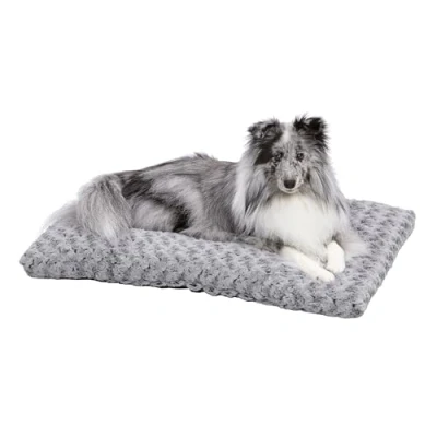 Image of MidWest Homes for Pets Ombré Swirl Plush Pet Bed; 76.2cm (30 Inch) Long Bed Toy Dog/Cat Breeds; Gray; Model 40630 SGB