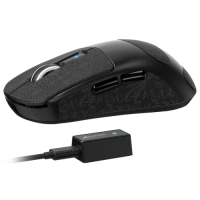 Image of ATTACK SHARK R6 Wireless 8KHz Gaming Mouse, SUPERLIGHT 39g, Nordic 52840 MCU, PixArt PAW3950MAX Sensor, BT/2.4G /Wired, 6 Adjustable DPI up to 42000, 250mAh Battery, PC/Mac (Black+Tape)