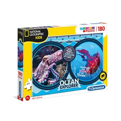 Image of Clementoni 29205 National Geographic Kids Ocean Expedition 180 pieces Made in Italy jigsaw puzzle children age 7+