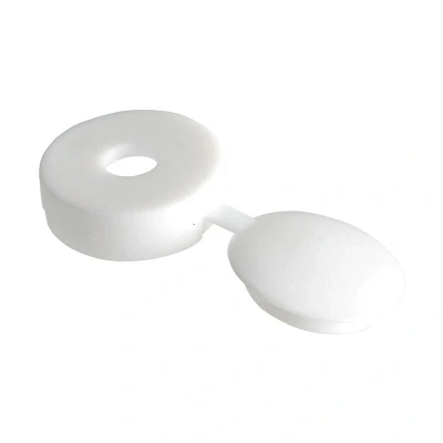 Image of Forgefix Hinged Cover Cap White No. 6 8 Bag 100 FORHCC0M