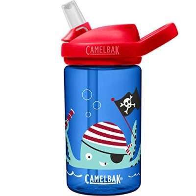 Image of Eddy+ Kids BPA Free Water Bottle with Straw, 14oz, Octo Pirate