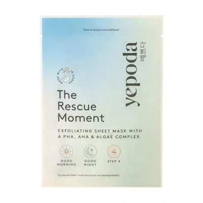 Image of YEPODA THE RESCUE MOMENT Single Sheet Mask Exfoliating with PHA, AHA, and Algae (25 ml)
