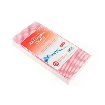 Image of Lightweight All Purpose Cleaning Cloths &#039;&#039;J Cloth Type&#039;&#039; (Pack of 50) Choice Colours by WE CAN Source IT (RED)