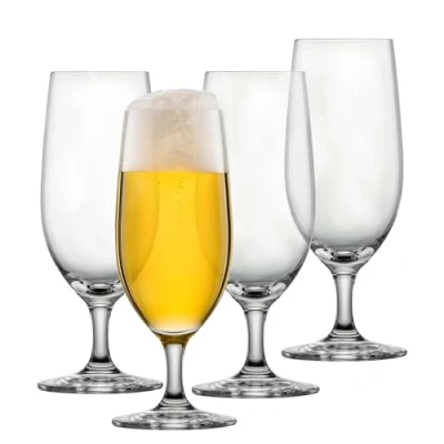 Image of Schott Zwiesel Beer Tulip Basic 0.3 L (Set of 4), Classic Glasses for Pils, Dishwasher Safe Tritan Crystal Glasses, Made in Germany (Item No. 123659)