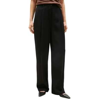 Image of Tommy Hilfiger Relaxed Straight Trousers, Women&#039;s, Size: 6, Black