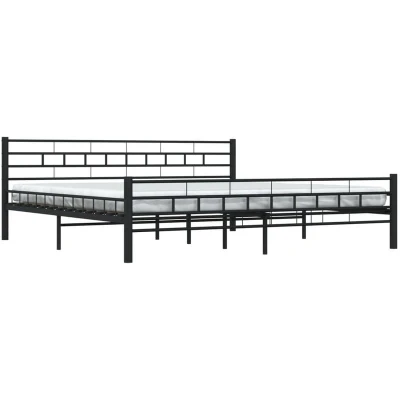 Image of vidaXL Bed Frame without Mattress Black Steel 200x200 cm