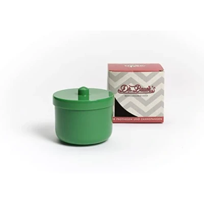 Image of Dr. Bauer Cleaning Bath Tin with Rinse Insert Prosthesis Box Bit Braces (Green)