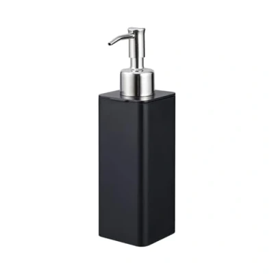 Image of YAMAZAKI Soap Dispenser with Pump, ABS resin, Black, Standard Size