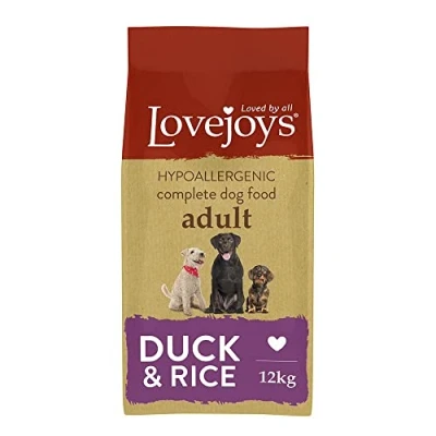 Image of Lovejoys Hypoallergenic Complete Dry Adult Dog Food Duck and Rice, 12 kg
