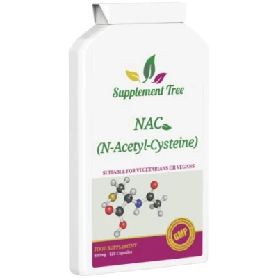 Image of NAC N Acetyl Cysteine 600 mg 120 Capsules Vegan Supplement High Bioavailability Amino Acid Providing Non Toxic Stable Form of L UK Manufactured