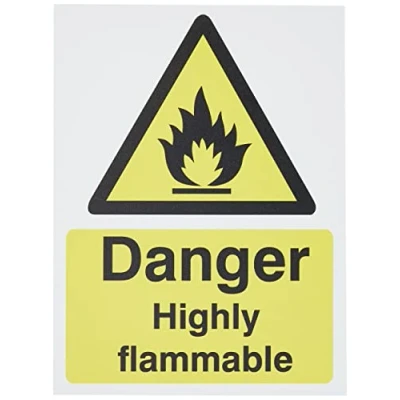 Image of Seco Danger Highly Flammable Sign, 150mm x 200mm 1mm Semi Rigid Plastic