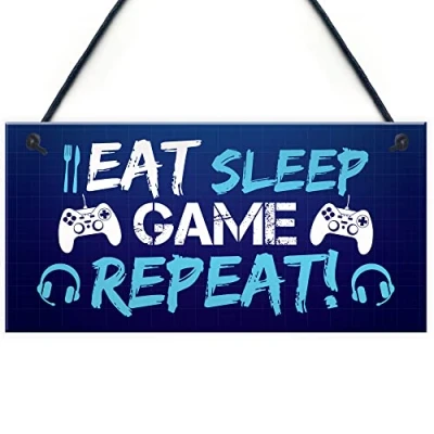 Image of Red Ocean Gaming Bedroom Sign Gamer Accessories For Man Cave Gifts Boys Brother Son Games Room Decor