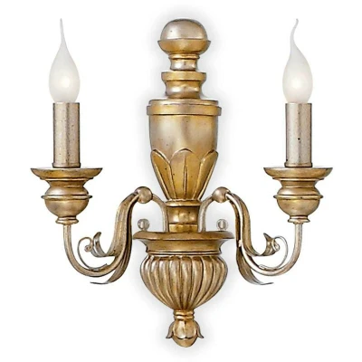 Image of Dora 2 Light Indoor Candle Wall Antique Brass, E14