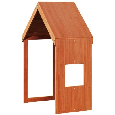 Image of vidaXL Kids&#039; Bed Roof Wax Brown 55x99x139.5 cm Solid Wood Pine