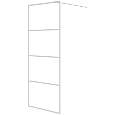 Image of vidaXL Walk in Shower Wall White 80x195 cm Clear ESG Glass